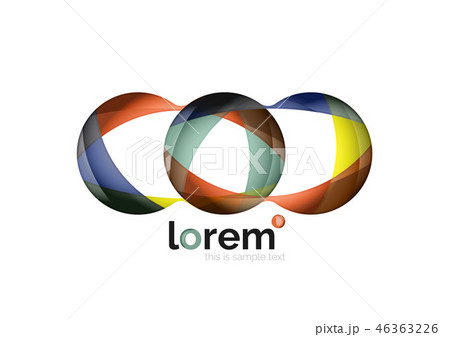 Abstract geometric design logo made of flowing elements 46363226