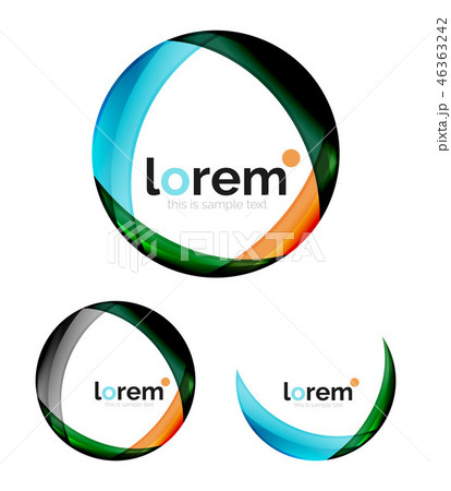 Set of geometric shape convergence logo design templates 46363242