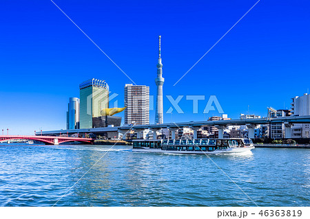 東京 浅草 隅田川とスカイツリー 東京 浅草 隅田川とスカイツリー 46363819