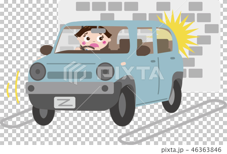 車をぶつける 後部車両 女の子６のイラスト素材