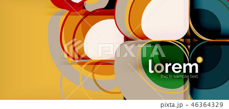 Abstract background - geometric multicolored round shapes composition. Trendy abstract layout Abstract background - geometric multicolored round shapes composition. Trendy abstract layout 46364329