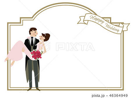 結婚のクリップアート ウェディングカードのバリエーション ウェディングカードの素材 花嫁と花婿ののイラスト素材