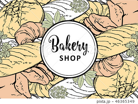 Vector illustration of bakery shop horizontal banner or menu cover. Vector illustration of bakery shop horizontal banner or menu cover. 46365349