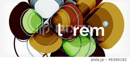 Round triangles geometric shapes composition 46366182