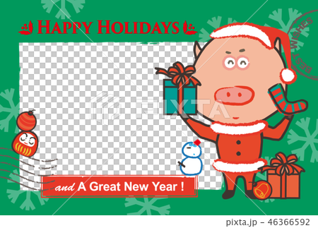 與聖誕節禮物/賀卡的賀卡豬 46366592