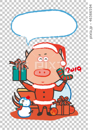 Gritting Card豬的聖誕老人豬在聖誕老人服裝 46366594