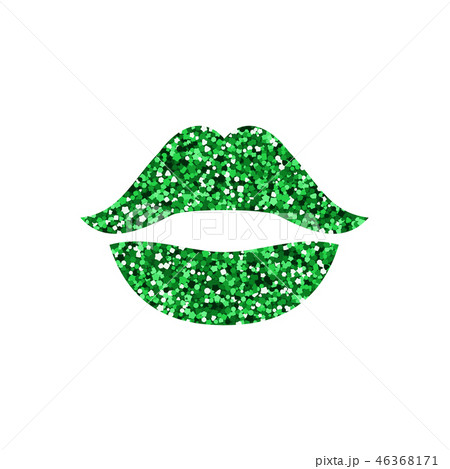 Green lips with sparkle. 46368171
