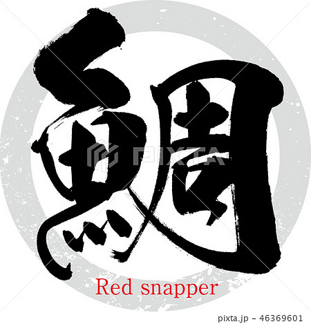 鯛 たい タイ 筆文字 手書き のイラスト素材
