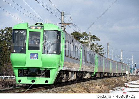 津軽線内を走る785系先頭の特急スーパー白鳥 46369725