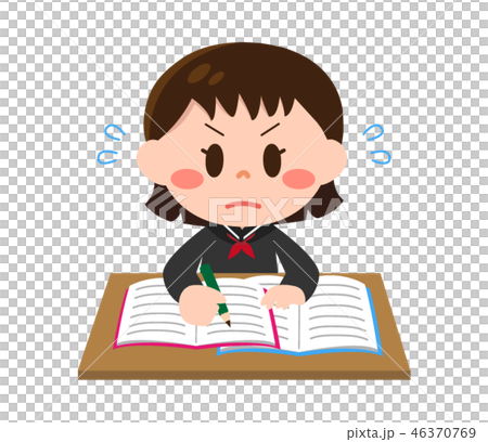 頑張って勉強中の女の子(セーラー服) 頑張って勉強中の女の子(セーラー服) 46370769