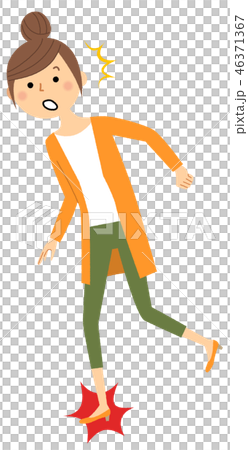 年輕女子絆倒 年輕女子絆倒 46371367