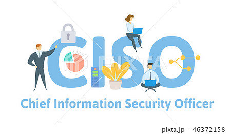 CISO, Chief Information Security Officer. Concept with keywords, letters, and icons. Flat vector 46372158
