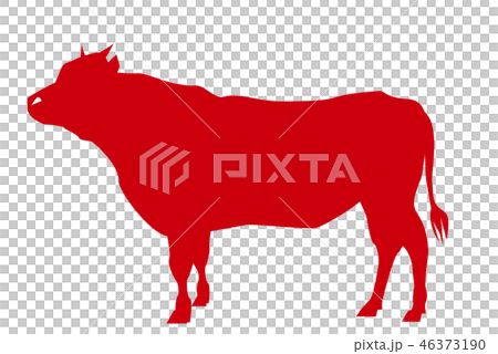 牛剪影紅色插圖背景素材實心圖示標誌png PNG白色背景透明 46373190