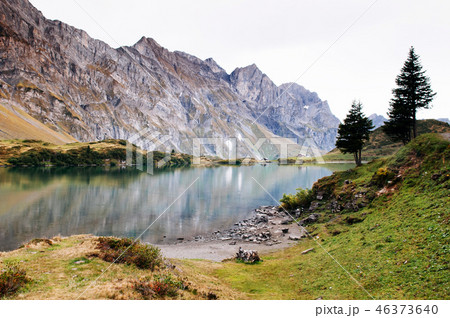 Trubsee lake with Mount Graustock and Swiss Alps 46373640