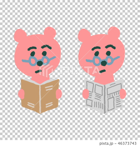 熊讀報紙和書 46373743