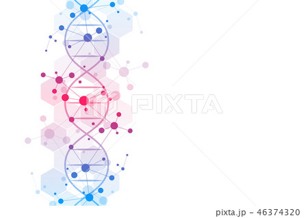DNA strand and molecular structure. Genetic engineering or laboratory research. Background texture 46374320