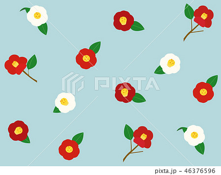 椿9 背景 壁紙 花 植物 可愛い つばきのイラスト素材 46376596 Pixta