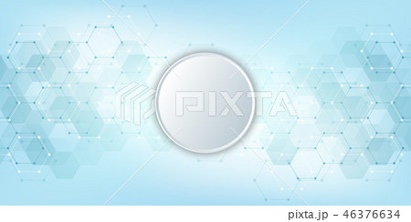 Geometric abstract background with hexagons elements. Medical background texture for modern design 46376634