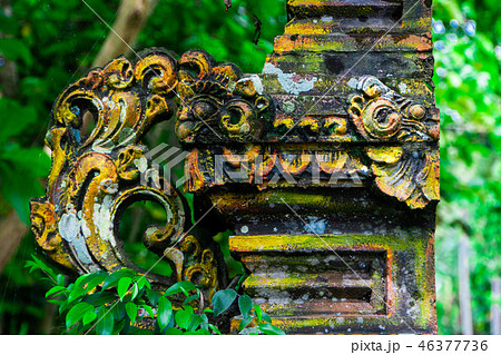 Aligned balinese split gate and candi entrance Bali, Indonesia. 46377736