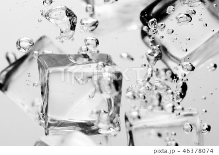 Ice cubes in water close up. 46378074