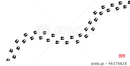 Happy New Year. Pig's hoof prints. 46379828