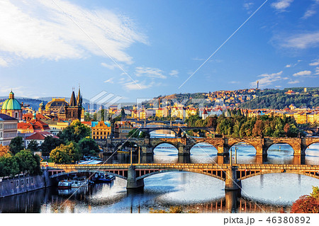 Prague Bridges over the river Vltava, Czech Republic 46380892