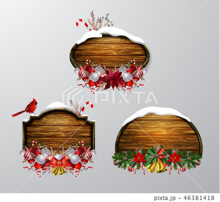 Vector wooden christmas board Vector wooden christmas board 46381418