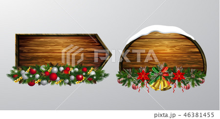 Vector wooden christmas board 46381455