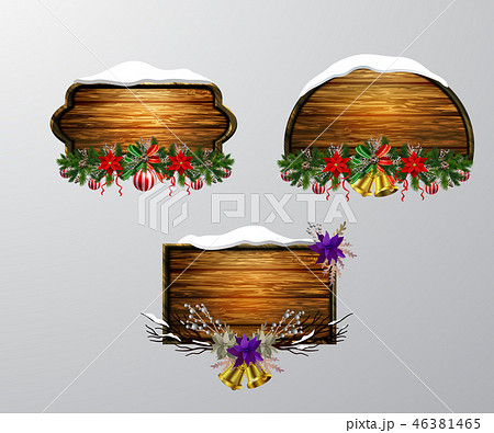 Vector wooden christmas board Vector wooden christmas board 46381465