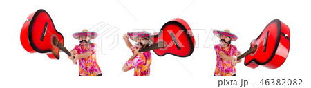 Funny mexican with sombrero hat Funny mexican with sombrero hat 46382082
