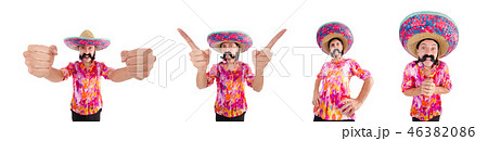 Funny mexican with sombrero hat 46382086