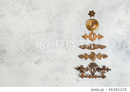 Christmas decorations on concrete background 46382220