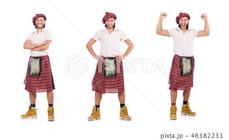 Happy Scotsman isolated on white 46382231