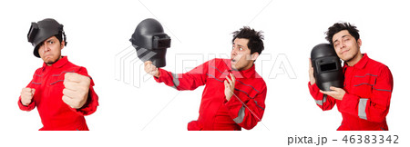 Funny welder isolated on white Funny welder isolated on white 46383342