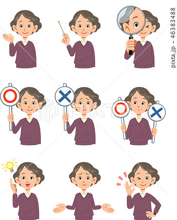 初老女性の様々な表情2 46383488