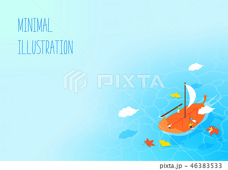 カエデの葉 落葉 帆船 46383533