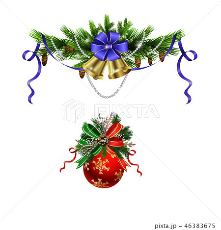 Christmas festive decoration from christmas tree branches 46383675