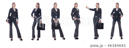 Businesswoman isolated on the white Businesswoman isolated on the white 46384683