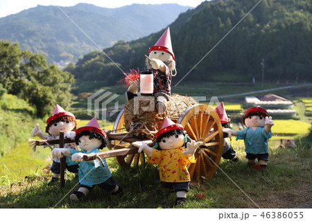 奈良県明日香村稲渕 棚田の案山子 奈良県明日香村稲渕 棚田の案山子 46386055