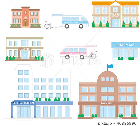 介護福祉に関する建物のイラスト素材