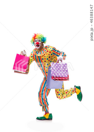 Funny clown isolated on white background Funny clown isolated on white background 46388147