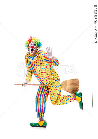 Funny clown isolated on white background Funny clown isolated on white background 46388158