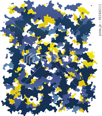 Digital blue and yellow camouflage.  46388211