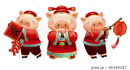 New year piggy characters 46389267