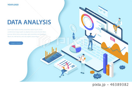 3d isometric Data analysis 46389382
