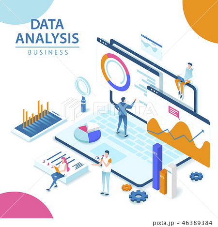 3d isometric Data analysis 46389384