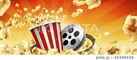 Caramel Popcorn Banner Adsのイラスト素材