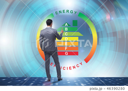 Businessman in energy efficiency concept 46390280