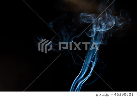Blue smoke on black background, smoke abstract Blue smoke on black background, smoke abstract 46390301
