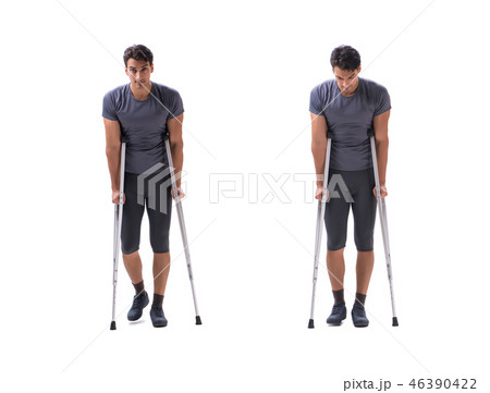 Young patient athlete sportsman suffering an injury trauma with  Young patient athlete sportsman suffering an injury trauma with  46390422